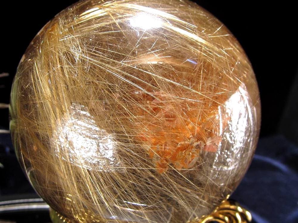 ゴールドルチルクォーツ 丸玉 スフィア 金針水晶 ルチル