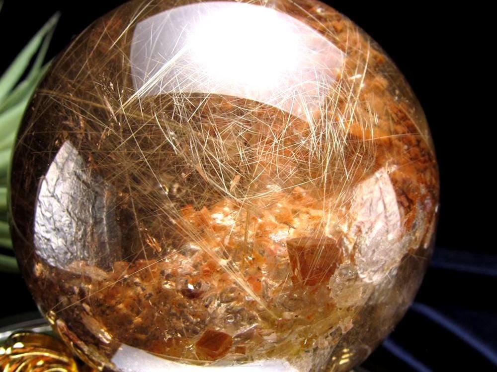 ゴールドルチルクォーツ 丸玉 スフィア 金針水晶 ルチル