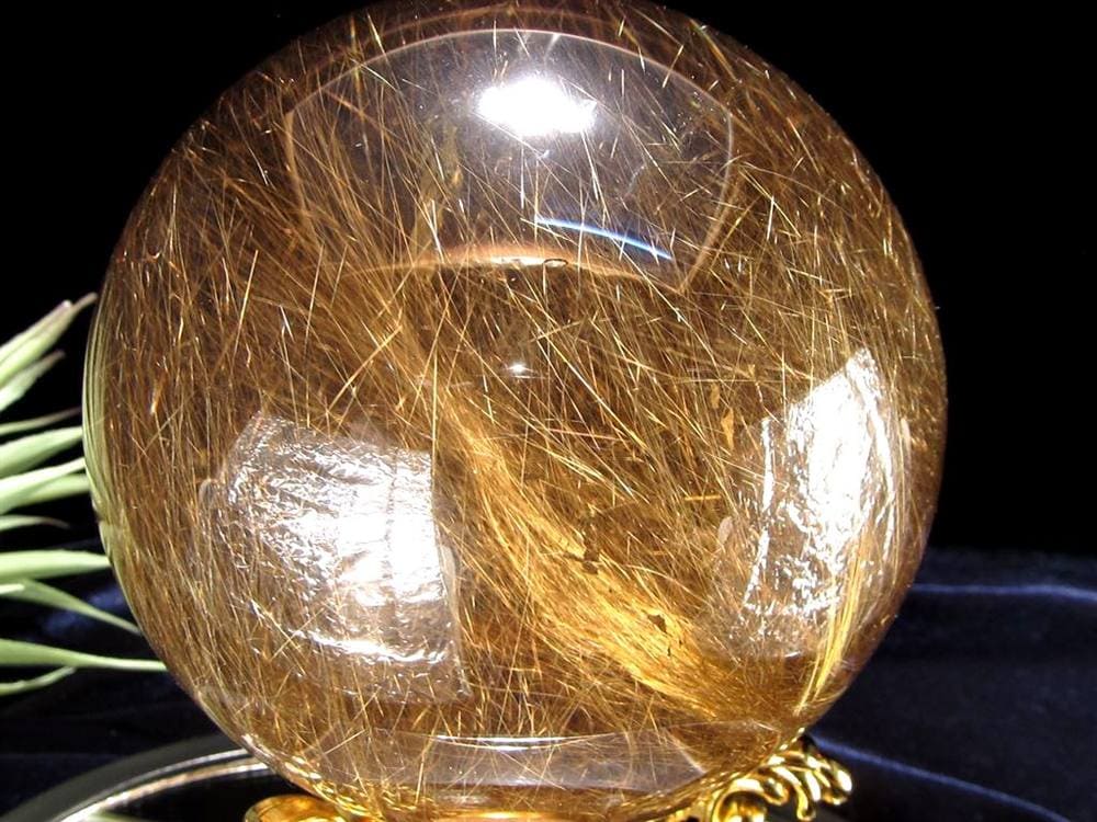 ゴールドルチルクォーツ 丸玉 スフィア 金針水晶 ルチル