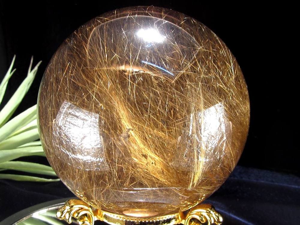 ゴールドルチルクォーツ 丸玉 スフィア 金針水晶 ルチル