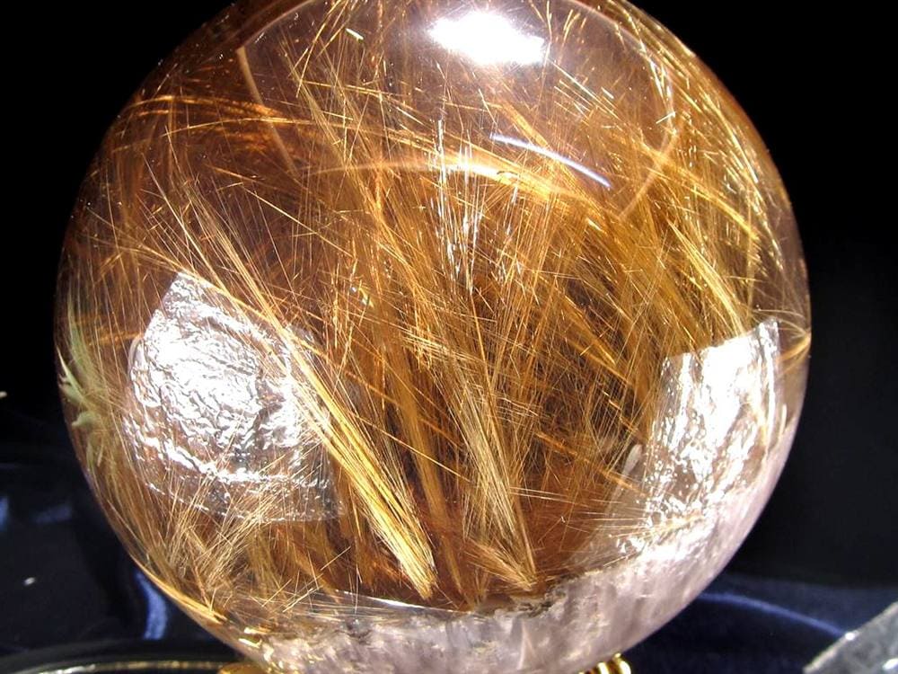 ゴールドルチルクォーツ 丸玉 スフィア 金針水晶 ルチル