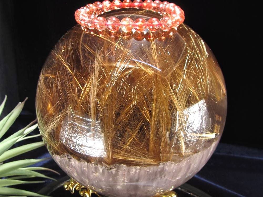 ゴールドルチルクォーツ 丸玉 スフィア 金針水晶 ルチル