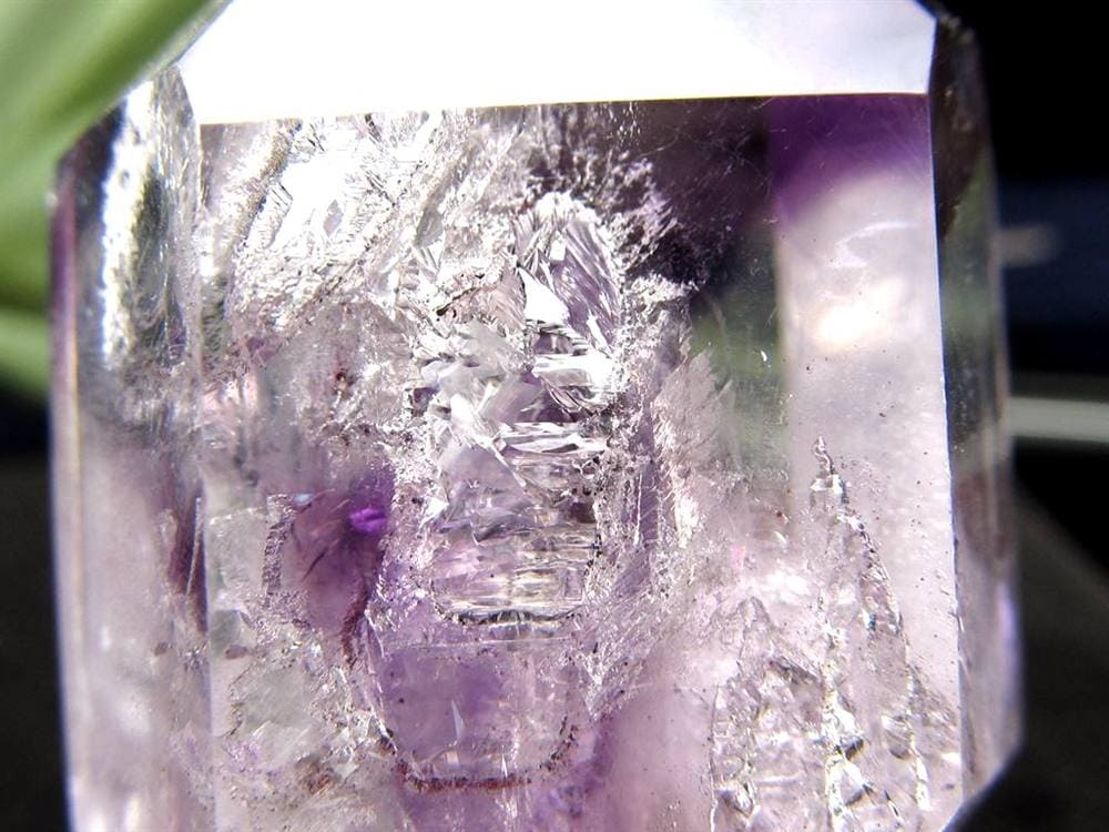 アメジストエレスチャル 原石 石中石 水入り ポリッシュ ダブルポイント ダブルターミネート