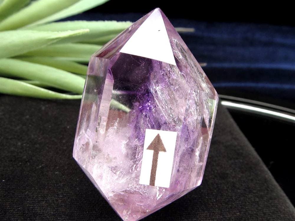 アメジストエレスチャル 原石 石中石 水入り ポリッシュ ダブルポイント ダブルターミネート