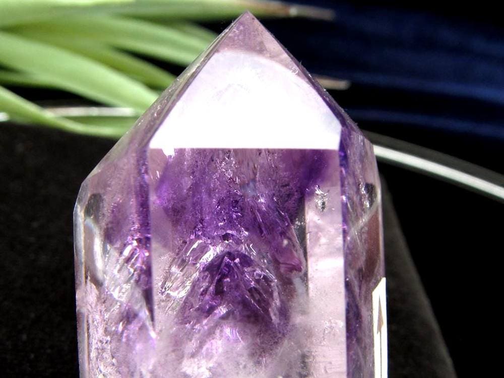 アメジストエレスチャル 原石 石中石 水入り ポリッシュ ダブルポイント ダブルターミネート