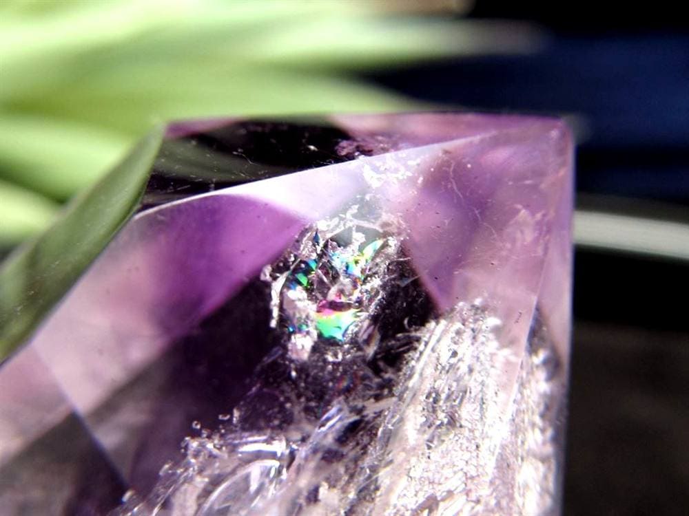 アメジストエレスチャル 原石 石中石 水入り ポリッシュ ダブルポイント ダブルターミネート