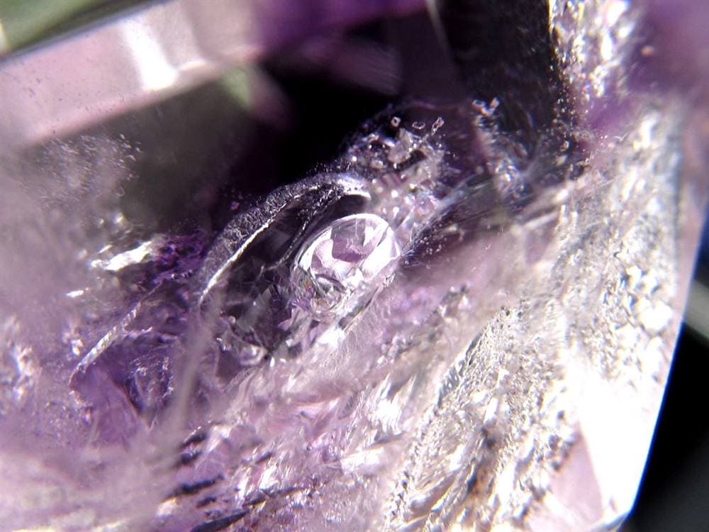 アメジストエレスチャル 原石 石中石 水入り ポリッシュ ダブルポイント ダブルターミネート