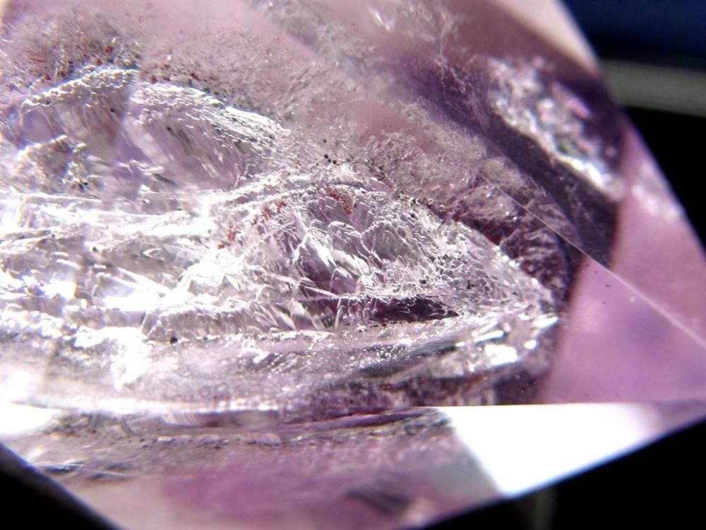 アメジストエレスチャル 原石 石中石 水入り ポリッシュ ダブルポイント ダブルターミネート