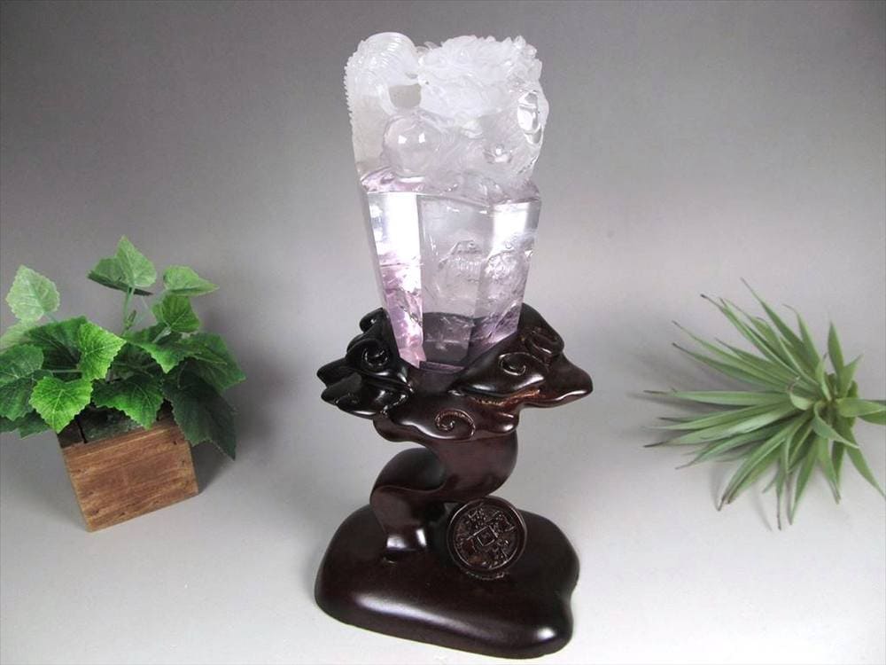 アメジスト 彫刻置物 龍神 辰 竜