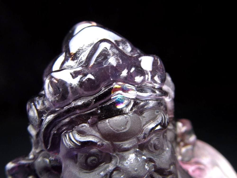 アメジスト 紫水晶 黄財神 彫刻 置物