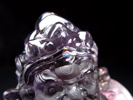 アメジスト 紫水晶 黄財神 彫刻 置物