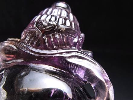 アメジスト 紫水晶 黄財神 彫刻 置物