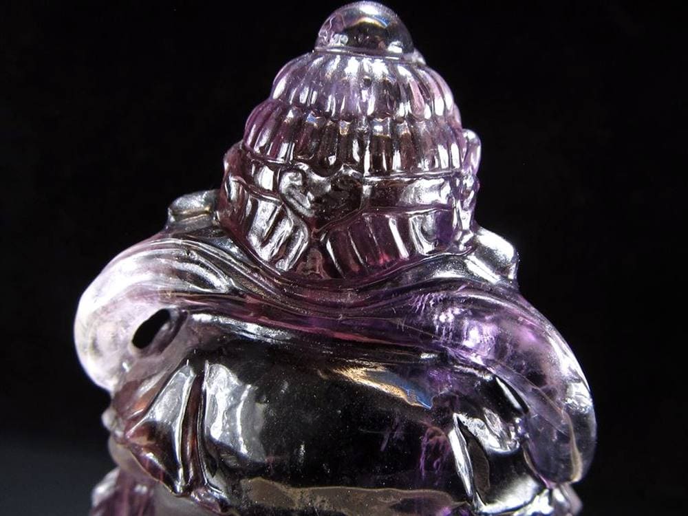 アメジスト 紫水晶 黄財神 彫刻 置物