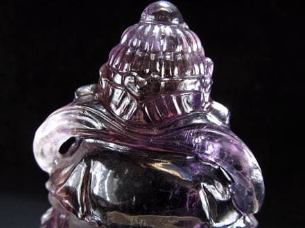 アメジスト 紫水晶 黄財神 彫刻 置物
