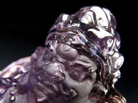 アメジスト 紫水晶 黄財神 彫刻 置物