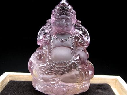 アメジスト 紫水晶 黄財神 彫刻 置物