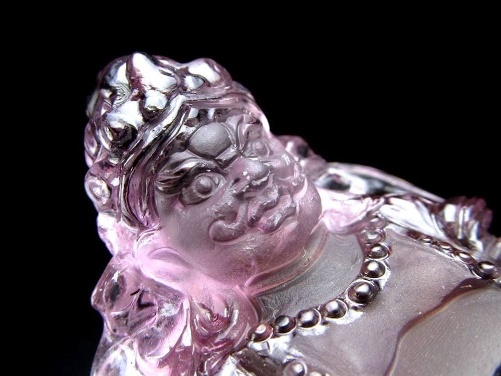 アメジスト 紫水晶 黄財神 彫刻 置物