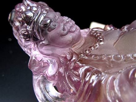 アメジスト 紫水晶 黄財神 彫刻 置物