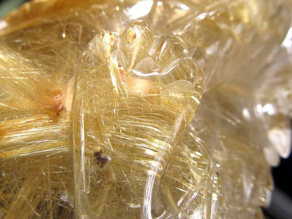 龍亀 ゴールドルチル 彫刻置物 ロングイ 天然石