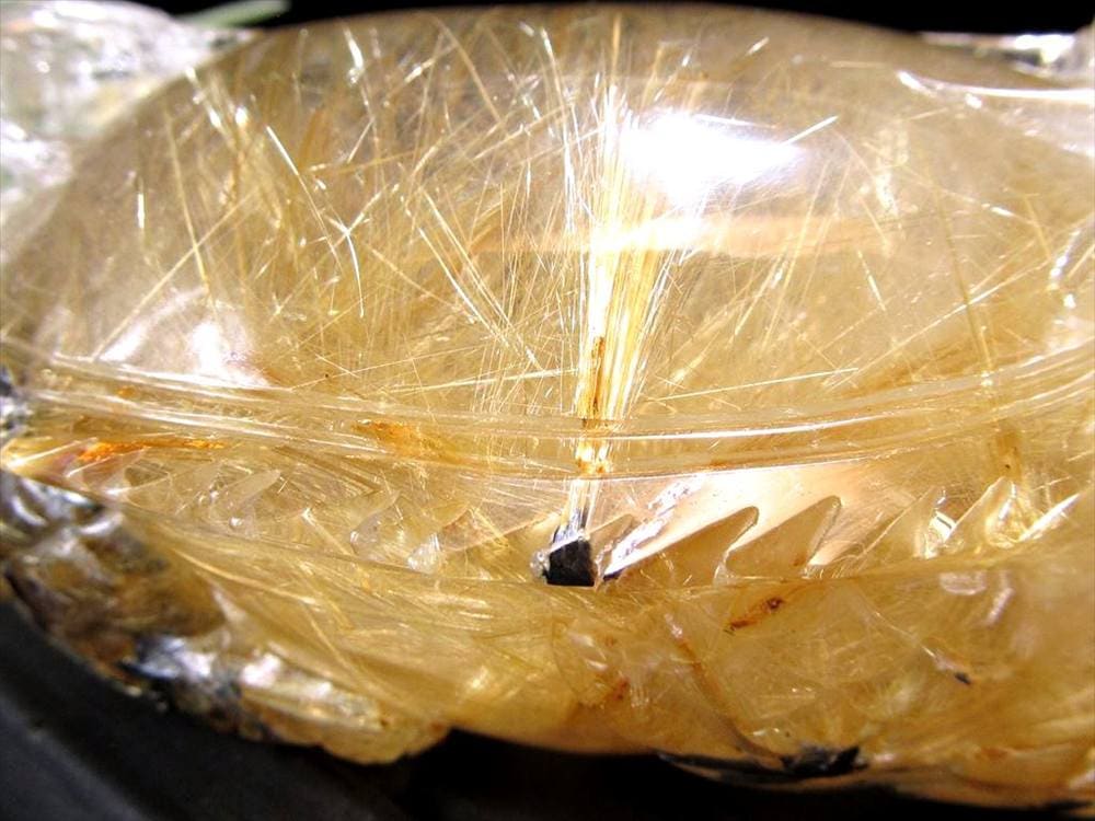 龍亀 ゴールドルチル 彫刻置物 ロングイ 天然石