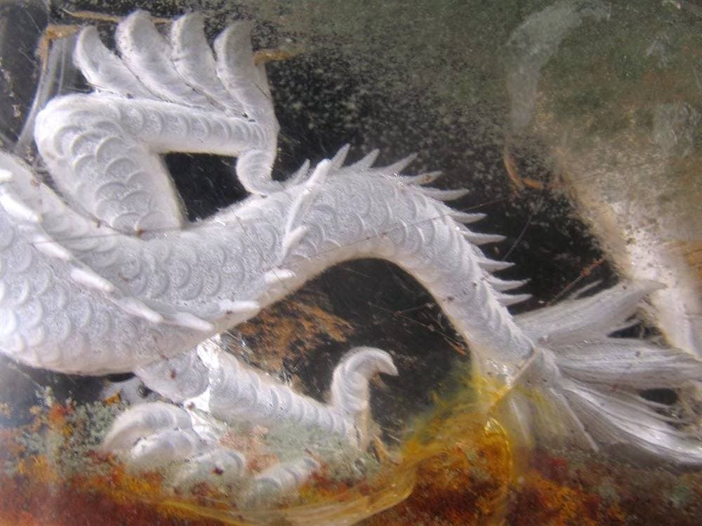 ガーデンルチルクォーツ 庭園水晶 龍神 五本爪龍 置物