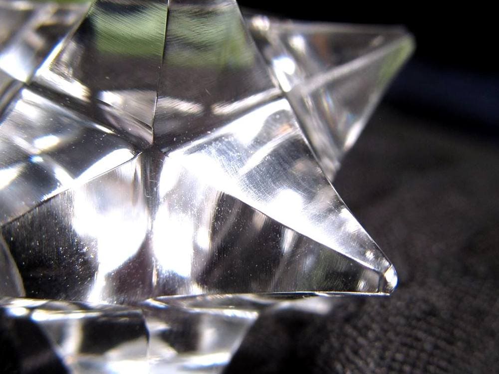 天然水晶 アステロイド 彫り 置物