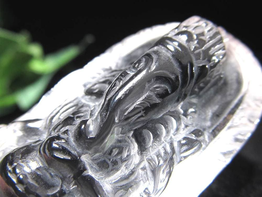 天然水晶 ガネーシャ 彫り 置物