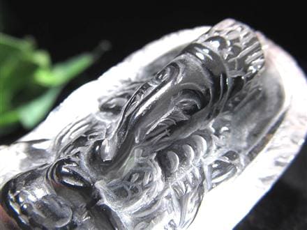天然水晶 ガネーシャ 彫り 置物