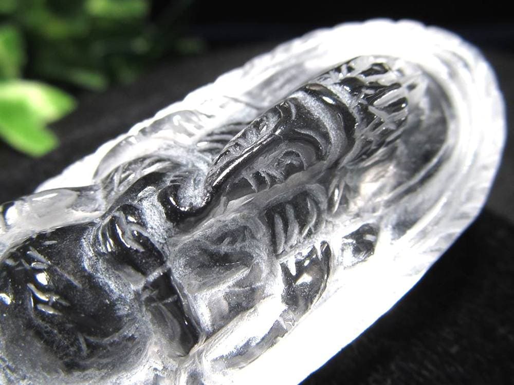天然水晶 ガネーシャ 彫り 置物