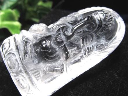 天然水晶 ガネーシャ 彫り 置物