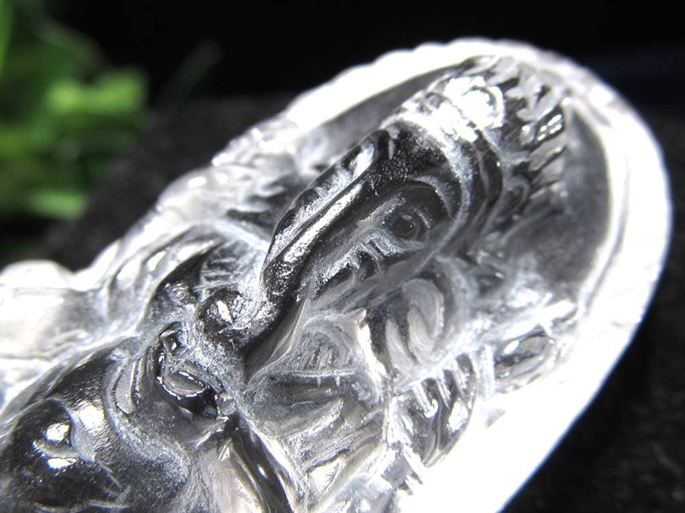 天然水晶 ガネーシャ 彫り 置物