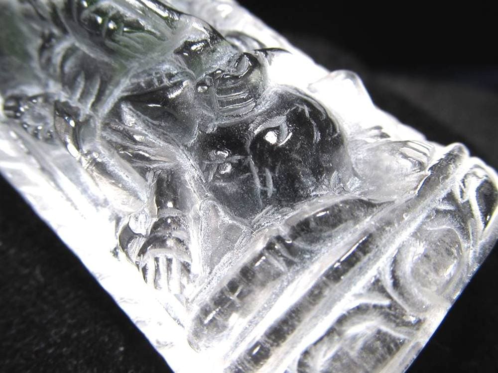 天然水晶 ガネーシャ 彫り 置物
