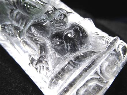 天然水晶 ガネーシャ 彫り 置物