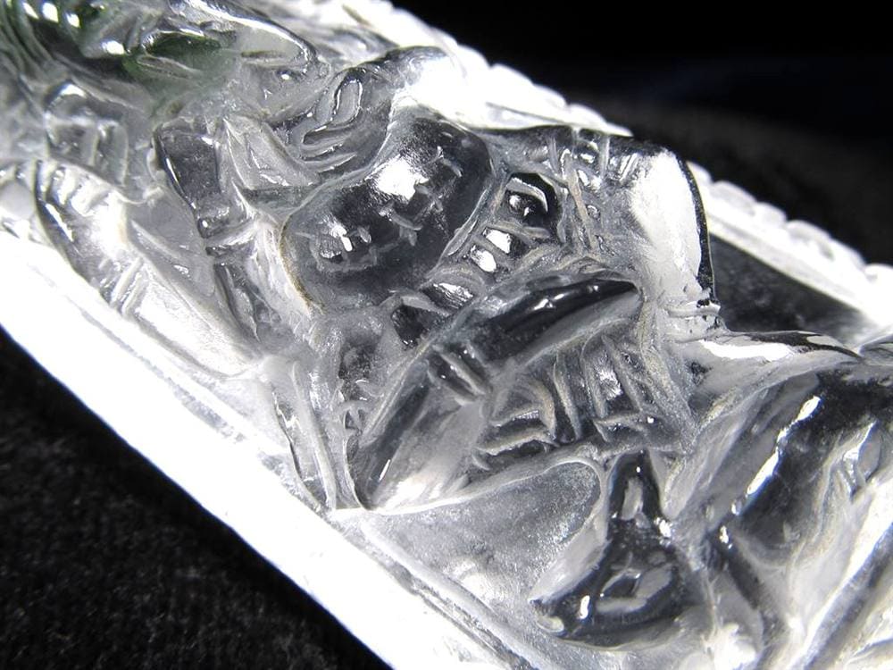 天然水晶 ガネーシャ 彫り 置物