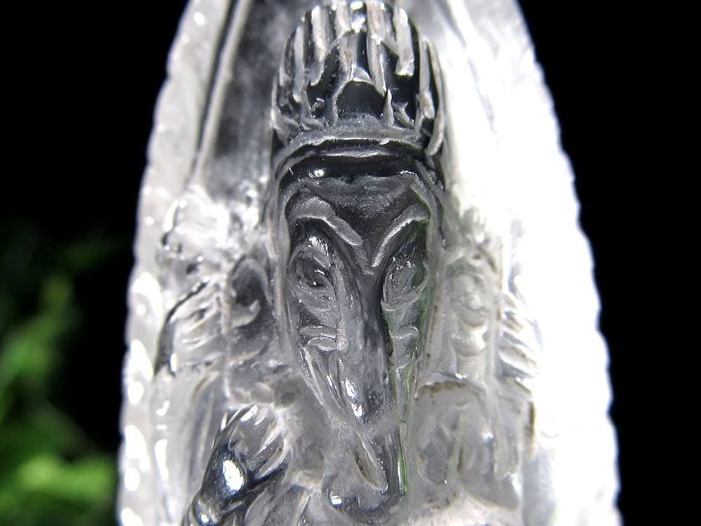 天然水晶 ガネーシャ 彫り 置物