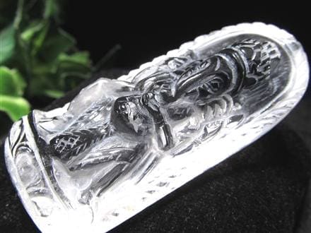 天然水晶 ガネーシャ 彫り 置物