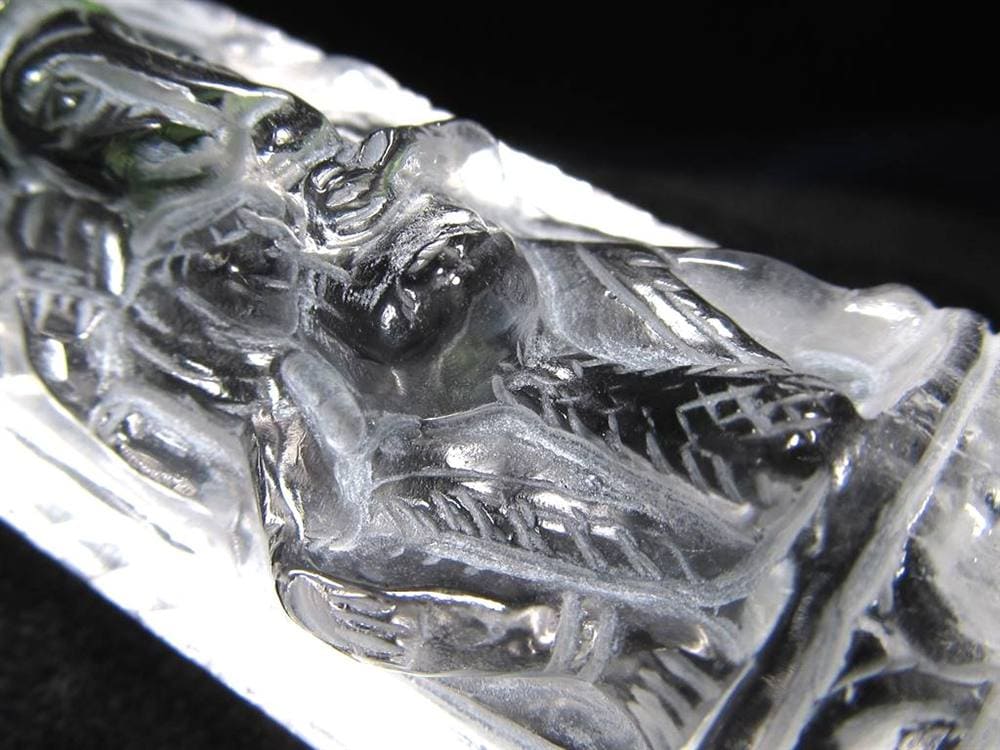 天然水晶 ガネーシャ 彫り 置物
