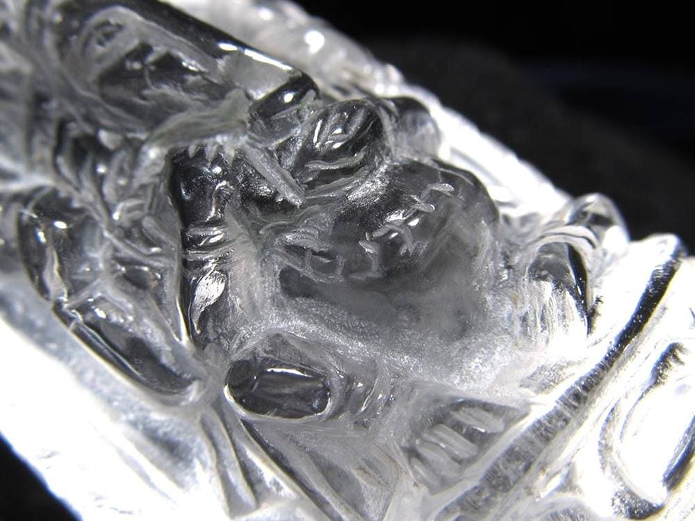 天然水晶 ガネーシャ 彫り 置物