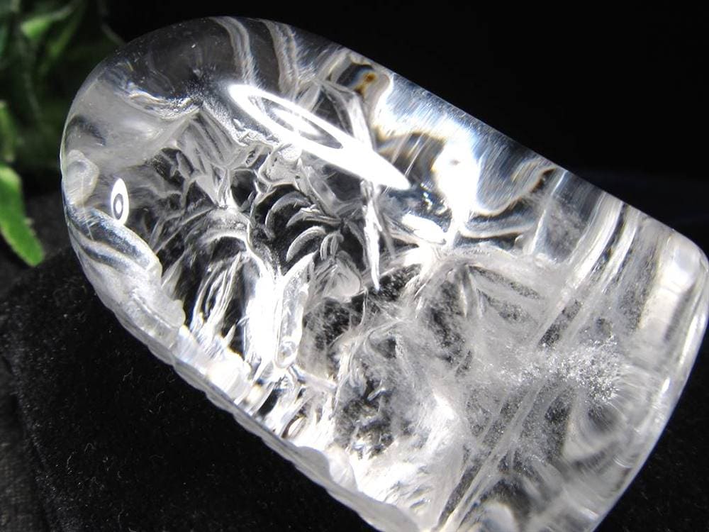 天然水晶 ガネーシャ 彫り 置物