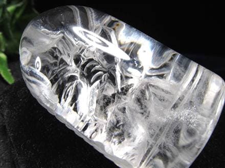 天然水晶 ガネーシャ 彫り 置物