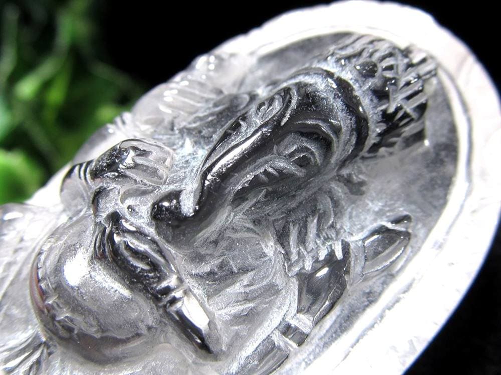 天然水晶 ガネーシャ 彫り 置物