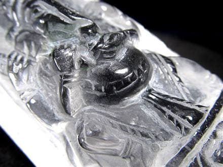 天然水晶 ガネーシャ 彫り 置物