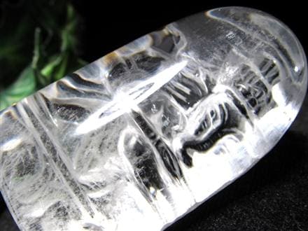 天然水晶 ガネーシャ 彫り 置物