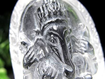 天然水晶 ガネーシャ 彫り 置物