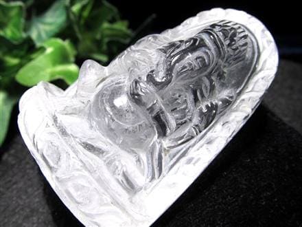 天然水晶 ガネーシャ 彫り 置物