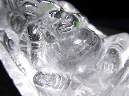 天然水晶 ガネーシャ 彫り 置物