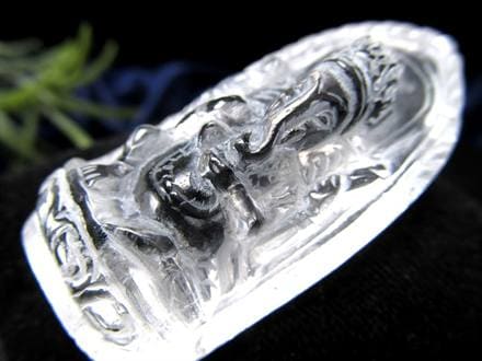 天然水晶 ガネーシャ 彫り 置物