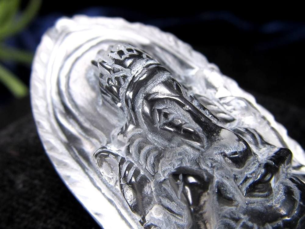 天然水晶 ガネーシャ 彫り 置物