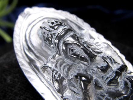 天然水晶 ガネーシャ 彫り 置物