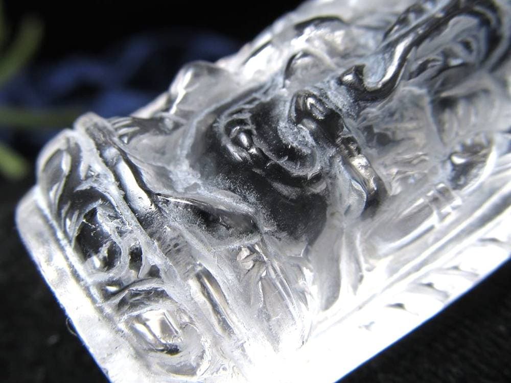 天然水晶 ガネーシャ 彫り 置物